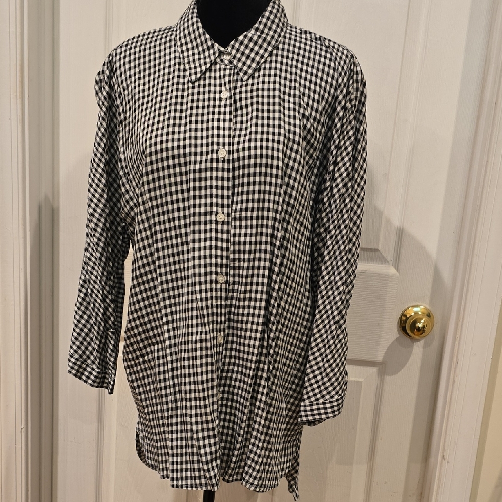 Premise Black and White Checkered Tunic